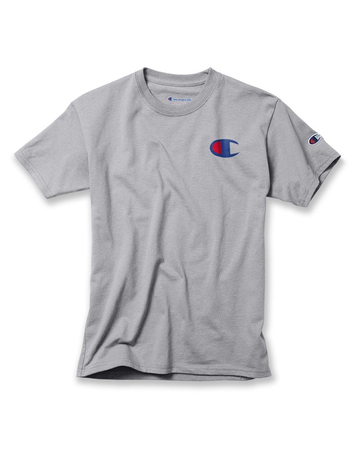 Champion Cotton Big C Logo T-Shirt Jongens - Grijs - Belgie 0257SCOFE